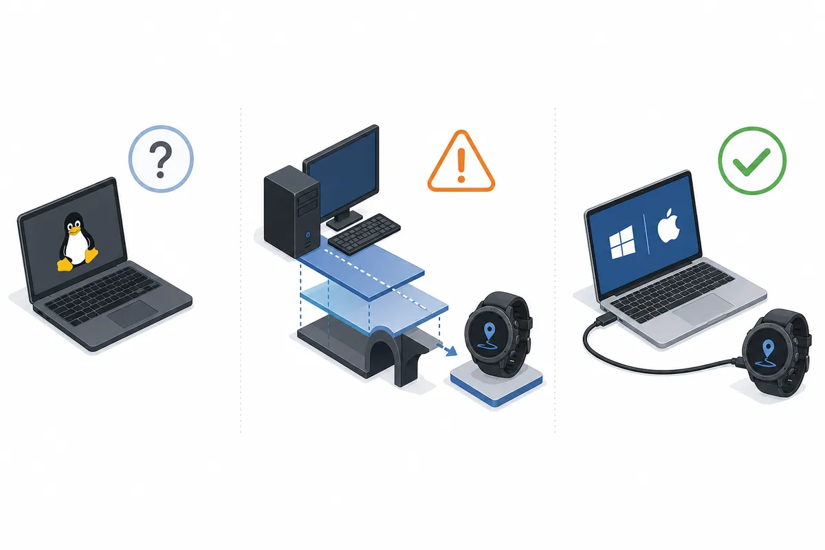 Linux, Wine and supported Windows or Mac paths for Garmin device management