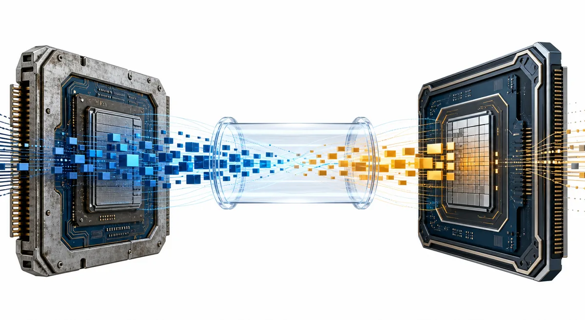 Editorial diagram of Intel software translating to Apple silicon